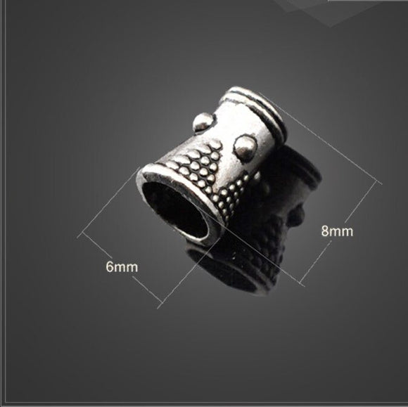 High quality 10 PCS/Lot 6mm*8mm antique silver plated small metal diy handmade Small conical nut charms