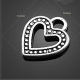 High quality 20 PCS/Lot 12.4mm*14.4mm antique silver plated diy jewelry handmade small heart charms