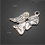 High quality 20 PCS/Lot 17.7mm*23.6mm alloy antique silver plated jewelry handmade Christian pray angel charms