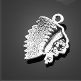 High quality 20 PCS/Lot 18.2mm*21.9mm antique silver plated religious tribal chiefs head charms