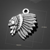 High quality 20 PCS/Lot 18.2mm*21.9mm antique silver plated religious tribal chiefs head charms