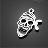 High quality 20 PCS/Lot 19.2mm*27.6mm alloy antique silver plated people head pirate head charms
