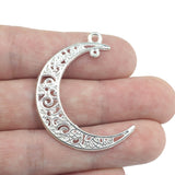 High quality 20 PCS/Lot 31mm*9mm jewelry handmade silver plated shiny silver moon charms diy charm