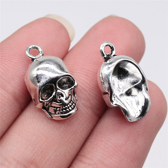Hot Sale 8pcs 21*12mm Halloween Charms Skeleton Skull Pendants For DIY Jewelry Making