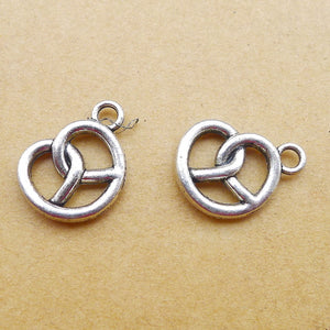 25PCS Antique Silver PRETZEL Charm Pendant 12X17mm LY303