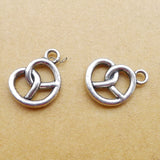 30PCS Antique Silver PRETZEL Charm Pendant 14X13mm h0010