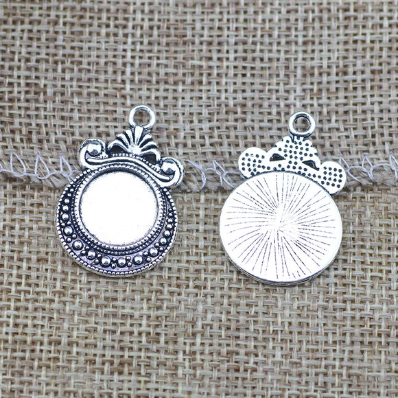 Newest 10 Pieces 12mm Mixed Alloy Antique Silver Color Magic Mirror Charms Vintage Pendant Accessory For DIY Jewelry Making
