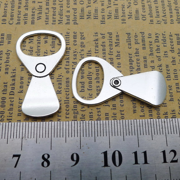 Newest 10 Pieces 20*36mm Mixed Alloy Antique Silver Color Ring-pull Can Charms Keychain Pendant Accessory For DIY Jewelry Making