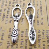 Newest 10 Pieces 9*33mm Mixed Alloy Antique Silver Color Sun Goddess Charms Angel Pendant Accessory For DIY Jewelry Making