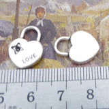 Newest 10Pieces 13*17mm Mixed Alloy Antique Silver Color Heart Lock Charms Bracelet Pendant Accessory For DIY Jewelry Making