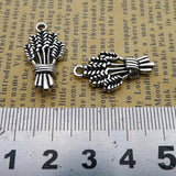 Newest 10Pieces 13*21mm Mixed Alloy Antique Silver Color Wheat Flower Charms Earrings Pendant Accessory For DIY Jewelry Making