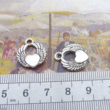 Newest 10Pieces 15*18mm Mixed Alloy Antique Silver Color Heart Angel Wings Charms Pendant Accessory For DIY Jewelry Making