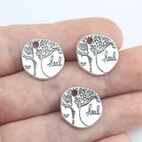 Newest 10Pieces 16*16mm Mixed Alloy Antique Silver Color Tree of Life Charms Keychain Pendant Accessory For DIY Jewelry Making