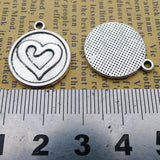 Newest 10Pieces 18*21mm Mixed Alloy Antique Silver Color  Heart Coin Charms Necklace Pendant Accessory For DIY Jewelry Making