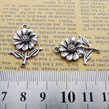 Newest 10Pieces 20*27mm Mixed Alloy Antique Silver Color Flower Charms Fashion Bracelet Pendant Necklace For DIY Jewelry Making