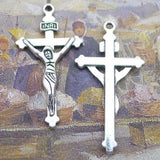 Newest 10Pieces 20*38mm Mixed Alloy Antique Silver Color Cross Jesus Charms Necklace Pendant Accessory For DIY Jewelry Making EF3818