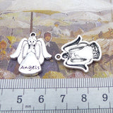 Newest 10Pieces 21*24mm Mixed Alloy Antique Silver Color Angel Charms Necklace Bracelet Pendant Accessory For DIY Jewelry Making