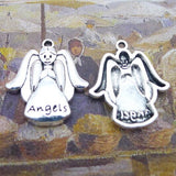 Newest 10Pieces 21*24mm Mixed Alloy Antique Silver Color Angel Charms Necklace Bracelet Pendant Accessory For DIY Jewelry Making