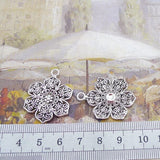 Newest 10Pieces 24*32mm Mixed Alloy Antique Silver Color Pretty Flower Charms Bracelet Pendant Accessory For DIY Jewelry Making