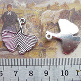 Newest 10Pieces 25*25mm Mixed Alloy Antique Silver Color Leaf Charms ELegant Earring Pendant Accessory For DIY Jewelry Making