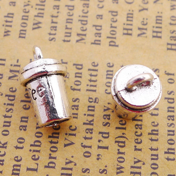 10Pieces 8*14mm Mixed Alloy Antique Silver Color Coffee Cup Charms Earring Pendant Necklace For DIY Jewelry Making ef3763