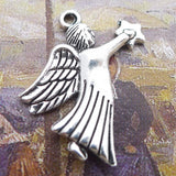 Newest 12Pcs 26*21mm Silver Color Alloy Angel Charms Star Necklace Earring Pendant Accessory Charms For DIY Handcraft Making