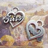 Newest 12Pieces 17*20mm Mixed Alloy Antique Silver Color Heart Hollow Charms Necklace Pendant Accessory For DIY Jewelry Making