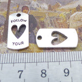 Newest 12Pieces 20*10mm Mixed Alloy Antique Silver Color Follow Your Heart Charms Pendant Accessory For DIY Jewelry Making