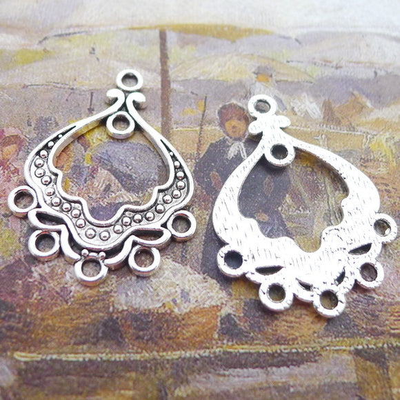 Newest 12Pieces 22*30mm Mixed Alloy Antique Silver Color Earrings Charms Necklace Pendant Accessory For DIY Jewelry Making