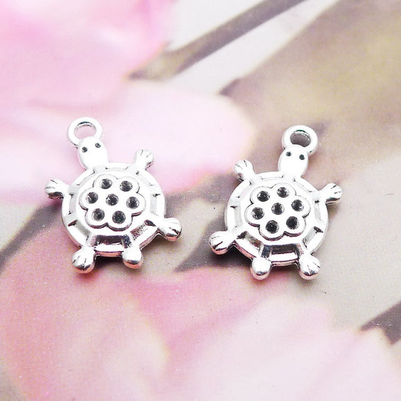 Newest 15Pcs 12*19mm Antique Silver Color Alloy Cute Turtle Charms Necklace Pendant Accessories Charms For DIY Jewelry Making