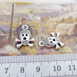 Newest 15Pieces 13*17mm Mixed Alloy Antique Silver Color Skull Wicca Charms Earrings Pendant Accessory For DIY Jewelry Making