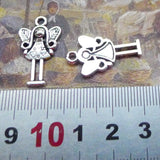 Newest 15Pieces 15*25mm Mixed Alloy Antique Silver Color Girl Fairy Charms Bracelet Pendant Accessory For DIY Jewelry Making
