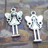 Newest 15Pieces 15*25mm Mixed Alloy Antique Silver Color Girl Fairy Charms Bracelet Pendant Accessory For DIY Jewelry Making