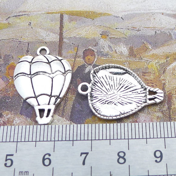 Newest 15Pieces17*25mm Mixed Alloy Antique Silver Color Hot Air Balloon Charms Bracelet Pendant Accessory For DIY Jewelry Making