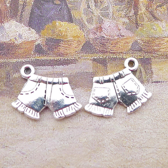 20Pcs 12*17mm Antique Silver Plated Alloy Shorts Charms Fashion Necklace Bracelet Charms For DIY Jewelry Making Wholesale ef4349