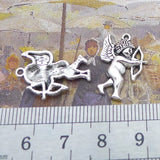 Newest 20Pieces 15*21mm Mixed Alloy Antique Silver Color Angel Cupid Charms Necklace Pendant Accessory For DIY Jewelry Making