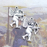 Newest 20Pieces 15*21mm Mixed Alloy Antique Silver Color Angel Cupid Charms Necklace Pendant Accessory For DIY Jewelry Making