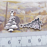 Newest 20Pieces 15*25mm Mixed Alloy Antique Silver Color Christmas Tree Charms Bracelet Pendant Accessory For DIY Jewelry Making