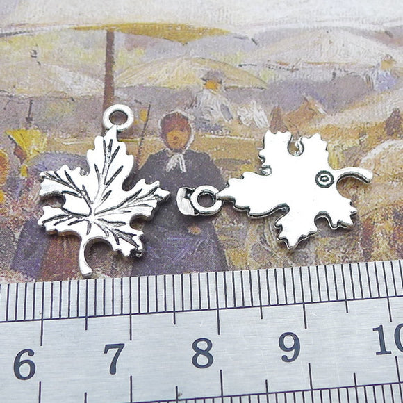20Pieces 16*23mm Mixed Alloy Antique Silver Color Maple Leaf Charms Necklace Pendant Accessory For DIY Jewelry Making EF4568