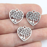 Newest 20Pieces 17*18mm Zinc Alloy Antique Silver Color Tree of Life Charms Necklace Pendant Accessory For DIY Jewelry Handcraft