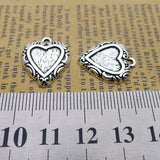 Newest 20Pieces 17*20mm Mixed Alloy Antique Silver Color Pretty Heart Charms Necklace Pendant Accessory For DIY Jewelry Making