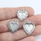 Newest 20Pieces 17*20mm Mixed Alloy Antique Silver Color Pretty Heart Charms Necklace Pendant Accessory For DIY Jewelry Making