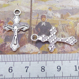 Newest 20Pieces 17*30mm Mixed Alloy Antique Silver Color Cross Wicca Charms Keychain Pendant Accessory For DIY Jewelry Making
