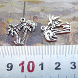 Newest 20Pieces 20*21mm Mixed Alloy Antique Silver Color Coconut Tree Charms Bracelet Pendant Accessory For DIY Jewelry Making