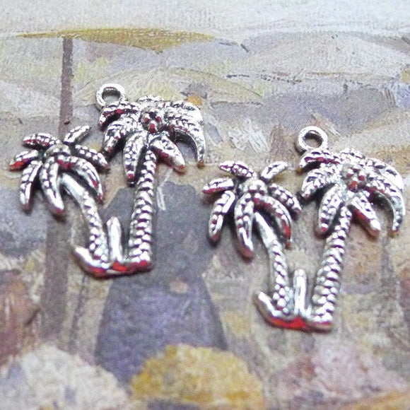 Newest 20Pieces 20*21mm Mixed Alloy Antique Silver Color Coconut Tree Charms Bracelet Pendant Accessory For DIY Jewelry Making