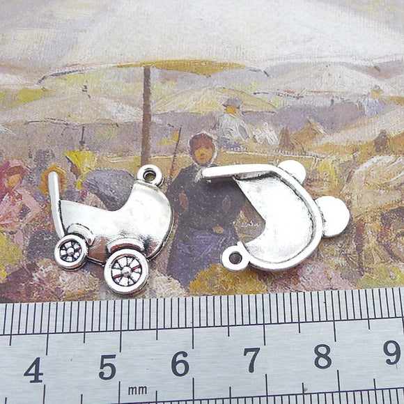 Newest 20Pieces 20*22mm Mixed Alloy Antique Silver Color Car Charms Keychain Vintage Pendant Accessory For DIY Jewelry Making