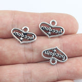 Newest 20Pieces 21*17mm Zinc Alloy Antique Silver Color Heart Letter Charms Necklace Pendant Accessory For DIY Jewelry Handcraft
