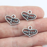 Newest 20Pieces 21*17mm Zinc Alloy Antique Silver Color Heart Letter Charms Necklace Pendant Accessory For DIY Jewelry Handcraft