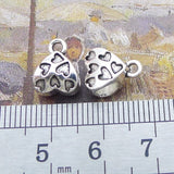 Newest 20Pieces 8*12mm Mixed Alloy Antique Silver Color  Little Heart Charms Bracelet Pendant Accessory For DIY Jewelry Making