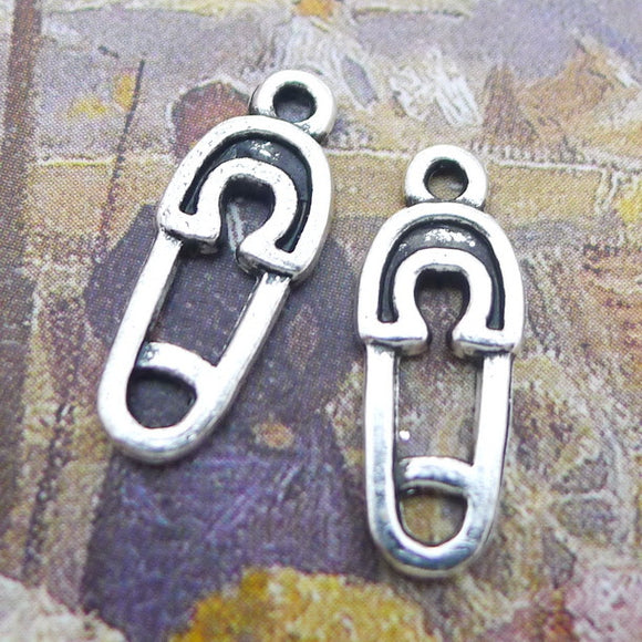 Newest 30Pieces 7*19mm Mixed Alloy Antique Silver Color Pin Charms Keychain Pendant Accessory For DIY Jewelry Making